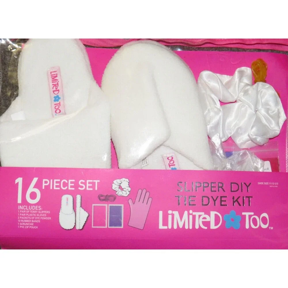 Limited Too Girls Slipper Tie Dye Kit For Shoe Sizes 11/12-2/3